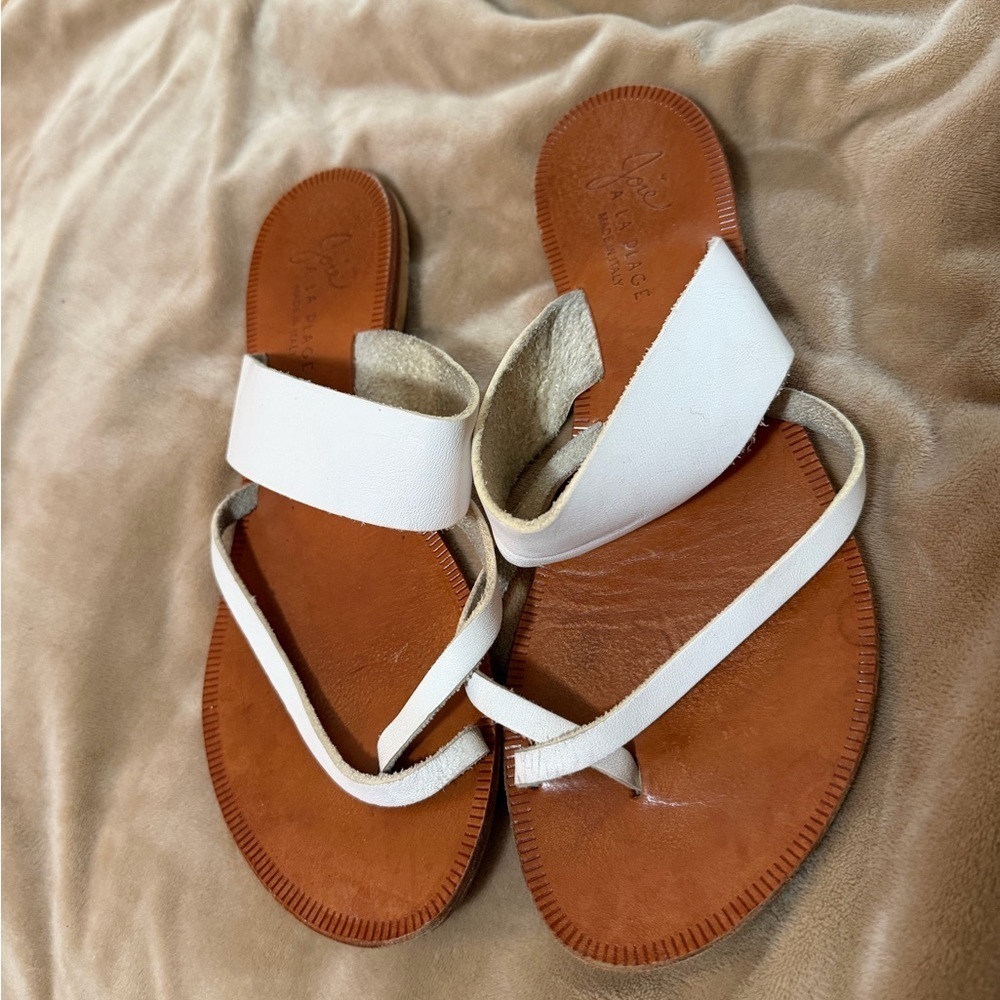 Joie A La Place Italy Women's White Leather Sandals 38